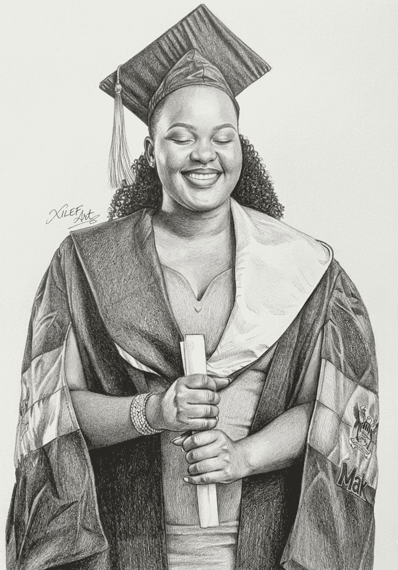 Custom Pencil Art Drawing for a Graduation Gift — Let's Draw Him/Her, A3 at XILEF Art